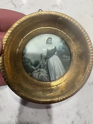 VTG Italian Wood Gold Gilt Ornate Victorian Miniature Wall Picture Frame • $20