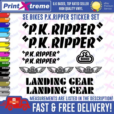 £7.99 • Buy P.K. PK RIPPER BMX Vinyl Decals, Stickers, Bike Cycling, SE BIKES LANDING GEAR