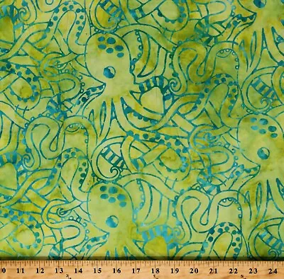 Cotton Batik Octopus Ocean Sea Octopi Cotton Fabric Print By The Yard D307.64 • $13.95