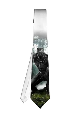 Black Panther Marvel Popular Necktie Neck Tie Anime Manga Cosplay Gift • $17.60