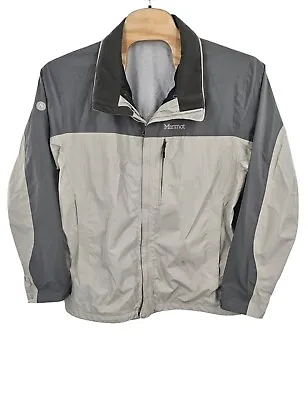 Marmot Men's Membrain Full Zip Shell Rain Waterproof Jacket Nylon XXL Gray Cream • $34.99