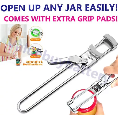 Stainless Steel Can Opener Multifunctional Adjustable Jar Lid Gripper Tool • $6.95