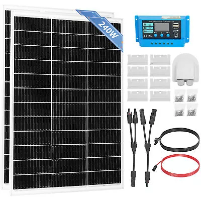 240W Solar Panel Kit 12V Battery Charger 30A Controller RV Trailer Camper Van • £125.99