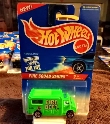 Hot Wheels 1995 Lime Green Ambulance Fire Squad Series # 424 1 Of 4 Models • $3.61