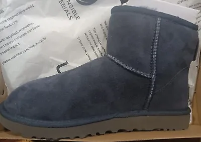 Womens UGG Classic Mini 2 Ankle Boots Eve Blue New W Box With All Document Sz 10 • $104.25