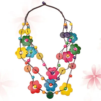 $6.90 • Buy  Wooden Girl Flower Bubble Necklace Handmade Charms Necklaces