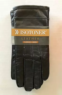 NEW Isotoner Black Men's Gloves Genuine Soft Leather Sz Medium • $12.75