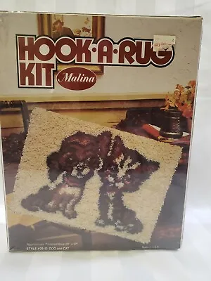 $29.99 • Buy Vintage MALINA  Dog And Cat Hook A Rug Kit Style #25-13  1970s Home