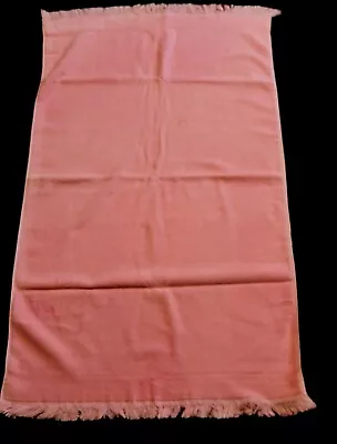 MARTEX Vintage Terri Cotton Fringe BATH TOWEL PINK Some Discoloration 40 X24  • $5.49