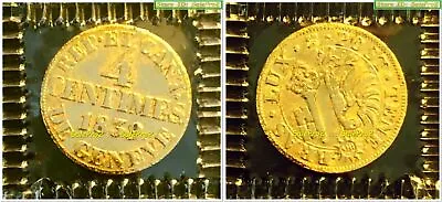 $49.95 • Buy 24k Gold Plated 1839 Switzerland Rare 4 Centimes Geneva Swiss Canton Scarce Coin
