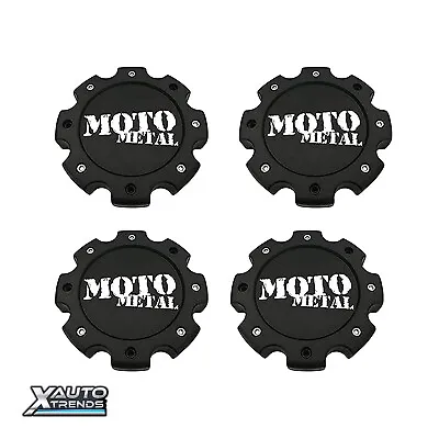 4 X Moto Metal FRONT DUALLY Wheel Center Cap Matte Black Machined 490L204-YB002 • $116