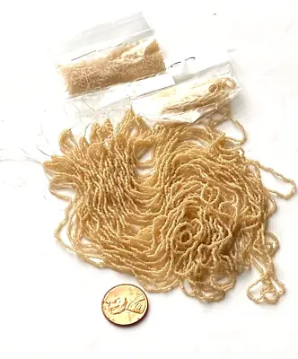 Rarest Antique Micro Seed Beads-18/0 Translucent Greasy Peach Buckskin Hanks/Bag • $10.50