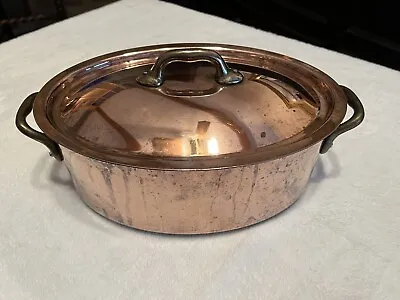 Vintage Mauviel France Oval Copper Pot With Lid • $225