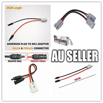 50 Amp Anderson Plug To Mc-4 Solar Panel Cable Wiring Y Adaptor Connector 30cm • $14.50