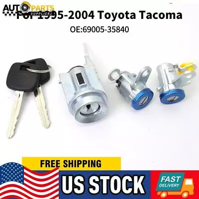 Door Lock Key Ignition Lock Cylinder Set For 95-04 Toyota Tacoma Matched 2 Keys • $22.88