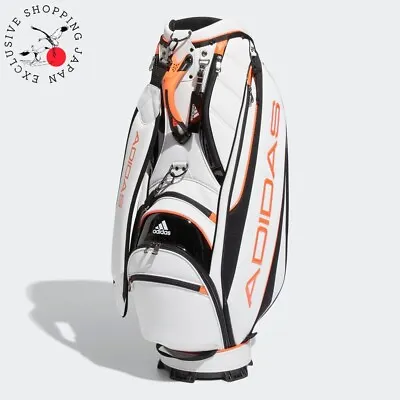Adidas Golf 2022 Linear Logo VU280 Club Cart Bag White Orange Divider 4way 9.5in • $335