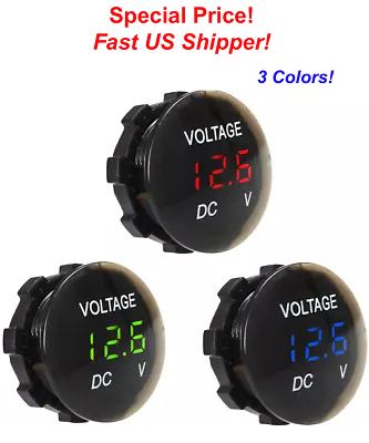 DC 12V-24V LED Panel Digital Voltage Volt Meter Display Voltmeter Motorcycle Car • $7.49