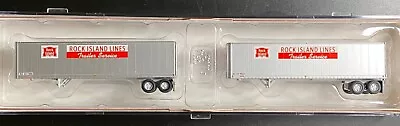 N Scale Athern 2 40' Rock Island Piggyback Z-van Smooth Trailer 14217 Mint • $39.95