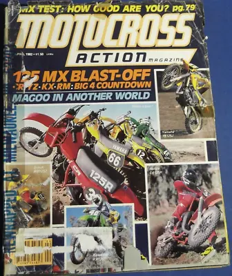 Motocross Action Magazine-april 1982-yz125j-cr125r-magoo-decoster-polynesian Mx • $12