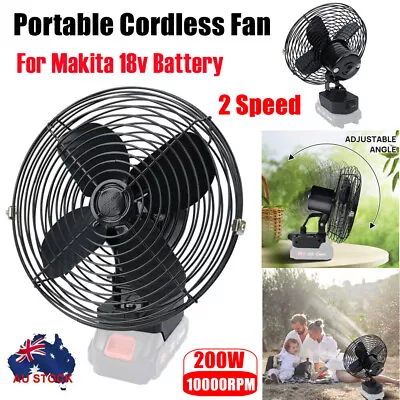 8in Portable Cordless Camping Fan Jobsite Iron Fan For Makita 18V Li-Ion Battery • $79.99