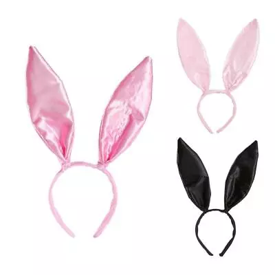 Easter Bunny Ear Headband Rabbit Ear Adult Satin Hair Hoop Bunny Cosplay • £3.94