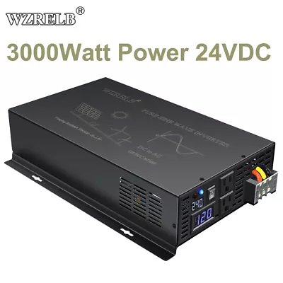 Power Inverter 3000 Watt Pure Sine Wave 24V 110V Car Battery Generator DC To AC • $286.09