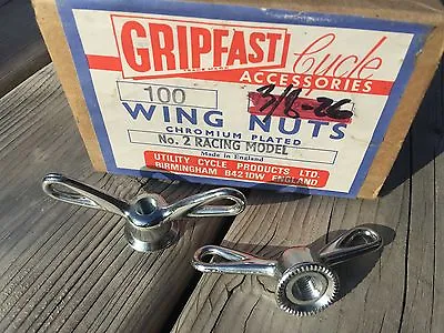 Vintage Bicycle Hub Wing Nuts 3/8 NOS Wheel Wingnuts Gripfast England Wing Nut • $19.99