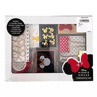 Disney Minnie Mouse Stationery Set Supplies Gold Red Luxe Nordstrom MSRP $40 • $30