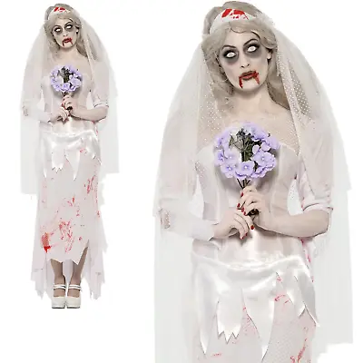 Adult Zombie Corpse Bride Costume Til Death Do Us Part Halloween Fancy Dress • £38.99