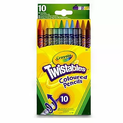 10 Pack Crayola Twistable Coloured Pencils Art School Home Stationery Fun UK • £4.99