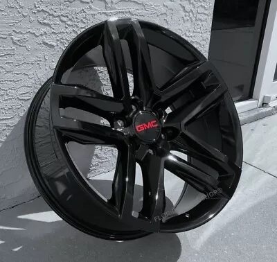 $1477 • Buy Gloss Black Trail Boss Z71 Gmc Sierra/ Silverado Tahoe Truck Wheels Set 22x9 