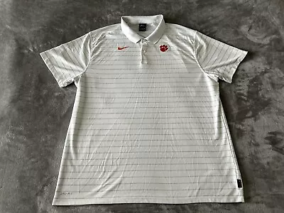 Nike Clemson Tigers Men’s Size XXL Coaches On-Field Polo Short Sleeve White • $28.95