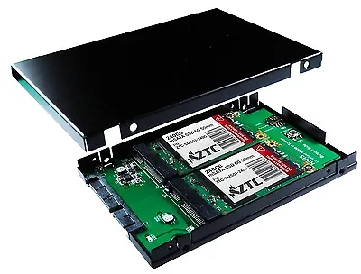 ZTC RAID Series MSATA Mini/Full Size To SATA III 2.5-inch Enclosure RAID0/1 JBOD • £58.82