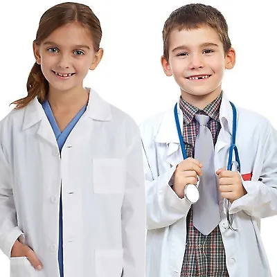 Kids Medical Doctor Lab Coats Long White Jacket For Childrens Child Girls Boys  • $14.98