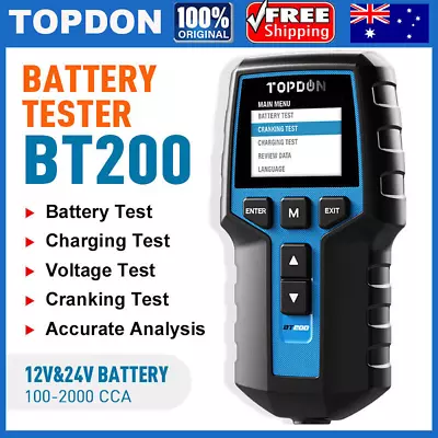 TOPDON BT200 12V Car Battery Load Tester 24V Charging Cranking System Analyzer • $89