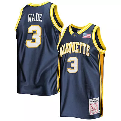 Men's Mitchell & Ness Dwyane Wade Navy Marquette Golden Eagles 2002/03 Authentic • $299.99