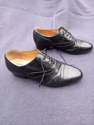 Men's Black Leather Shoes With A Cuban Heel. • £25