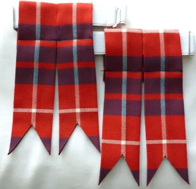 Kilt Flashes Tartan Hamilton Red Hose Sock Made In Scotland Highland Gents New • £18.99