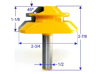 1 Pc 1/2  Shank 2-3/4  Dia. 45° Lock Miter Router Bit   Sct-888 • $21.50