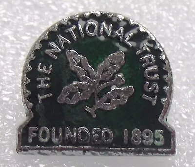 National Trust - A National Trust Oak Leaves Logo Vintage Enamel Badge • £1