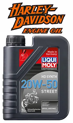 New Harley Davidson Hd Fully Synthetic 20w-50 Motorcycle Engine Oil 1 Litres • £26.99