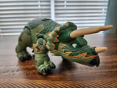Mattel Fisher Price Dinosaur Toy Tank Triceratops Imaginext Moving Figure 2004 • $17.11