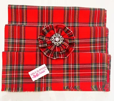 Royal Stewart Tartan Sash Rosette Burns Night Wedding Scottish Kilt Tie Stag Pi • £17.90