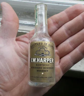 Miniature I.w.harper Whiskey Bardstownky 1/10 Pint Vintage Labeled Bottle • $35
