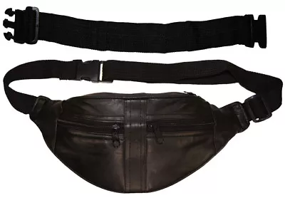 Small Leather Fanny Pack Mens Waist Belt Bag Womens Purse Hip Pouch Travel Ext • $17