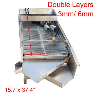 Double Layers Vibrating Screener Platform Shaker Stainless Steel 6mm & 3mm 220V • $1189.10