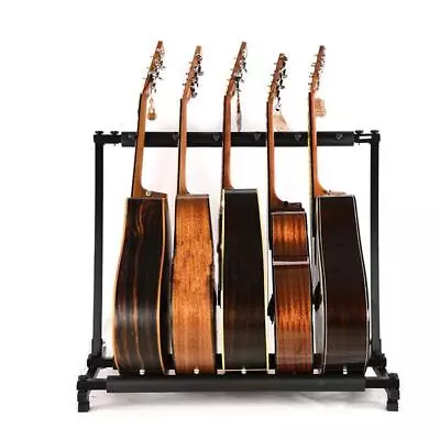 New Adjustable Width 5 Triple Folding Multiple Guitar Holder Rack Stand • $29.99