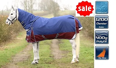 400G Heavy Weight Horse Turnout Rug 1200D 2 In 1 DefenceX System Detachable Neck • £109.65