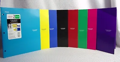 3 Mead Five Star Plastic Stay-Put Tab 2 Pocket Folders CHOOSE Color Yellow Blk + • $7.99