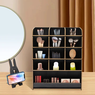 $13 • Buy Office Desk Wooden Organizer Brush Storage Container Pen Pencil Holder DIY GIFT